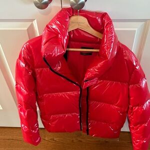 Carbon38 Glossy Cherry Puffer Jacket